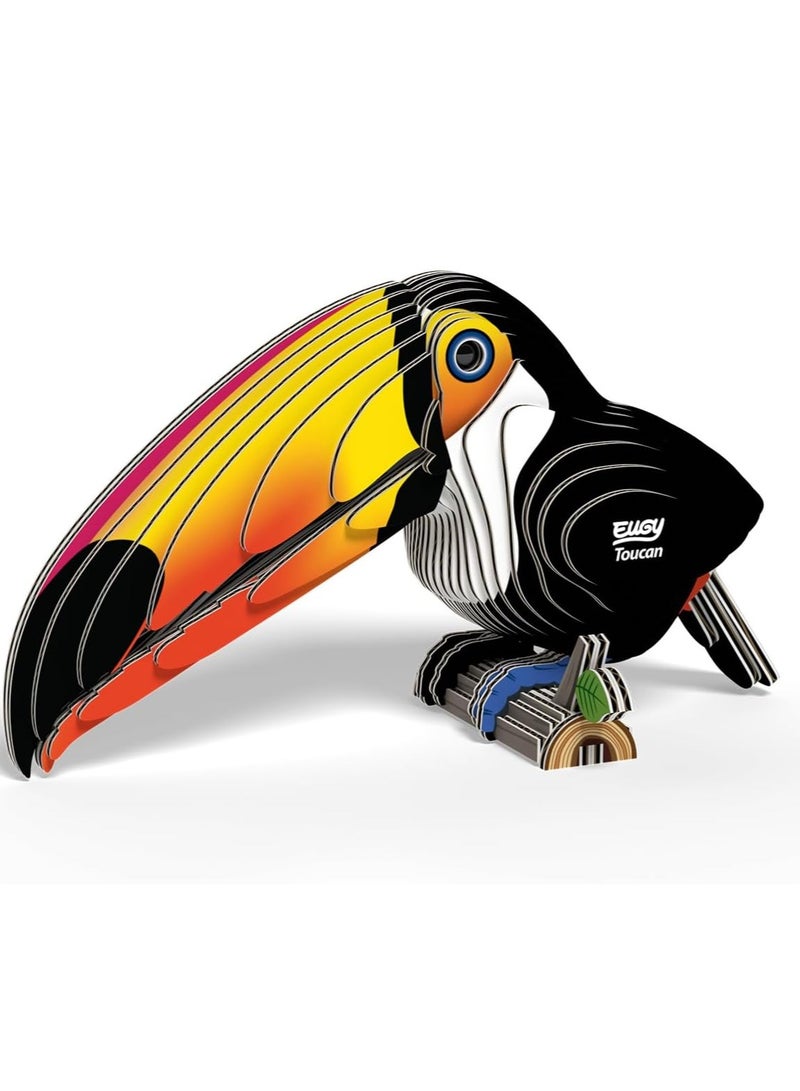 EUGY 3D Toucan Puzzle - Eco-Friendly DIY Craft for Kids & Adults - Image 3