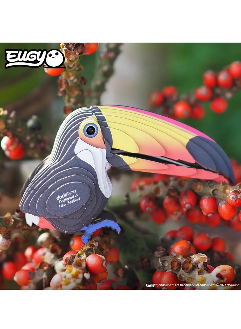 EUGY 3D Toucan Puzzle - Eco-Friendly DIY Craft for Kids & Adults - Image 4