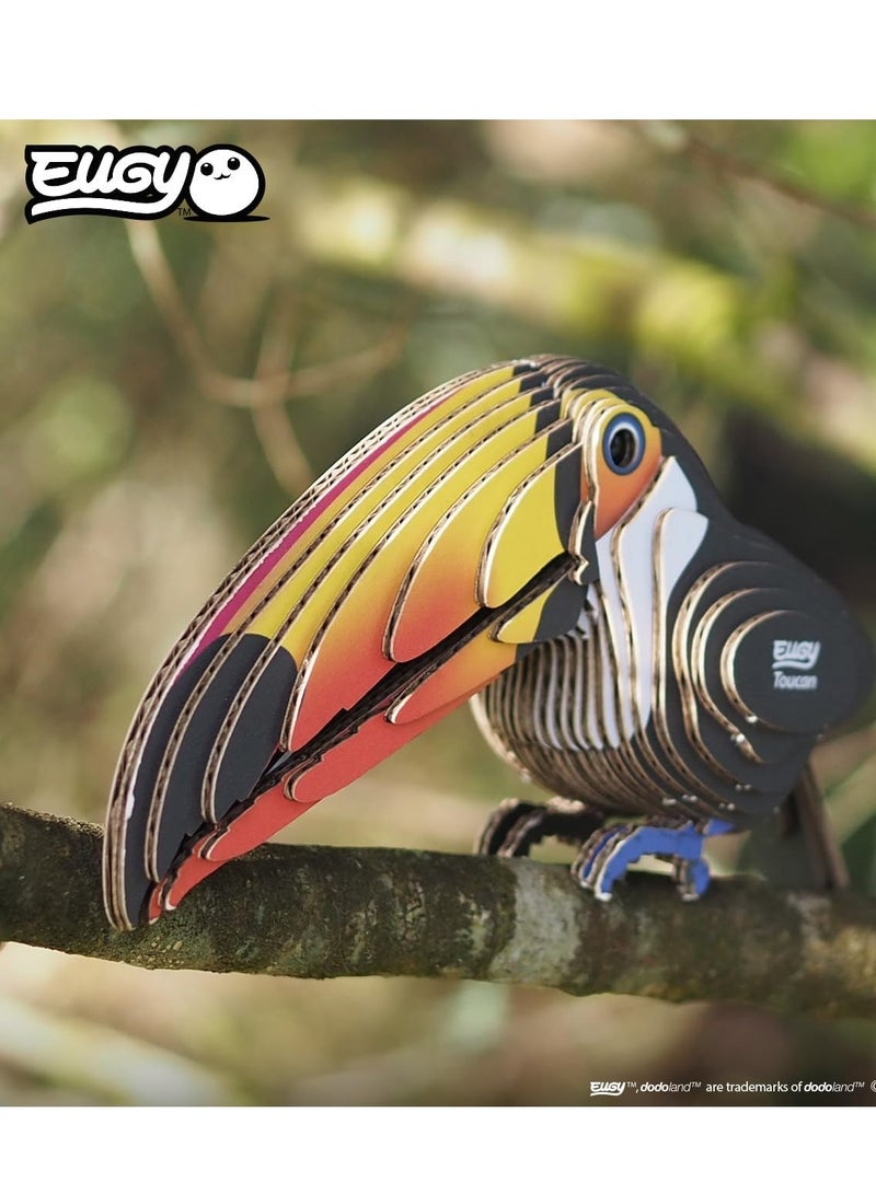 EUGY 3D Toucan Puzzle - Eco-Friendly DIY Craft for Kids & Adults - Image 5
