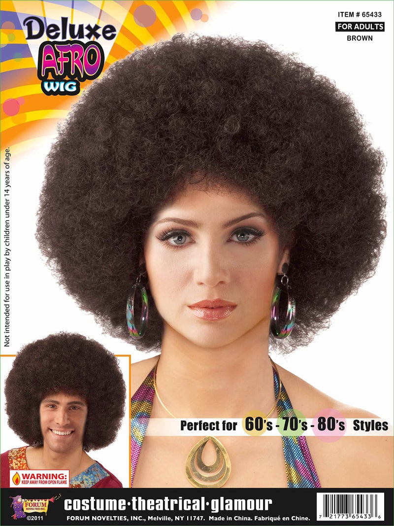 Forum Novelties Rubie's Adult Deluxe Afro Costume Wig, Brown - Image 3