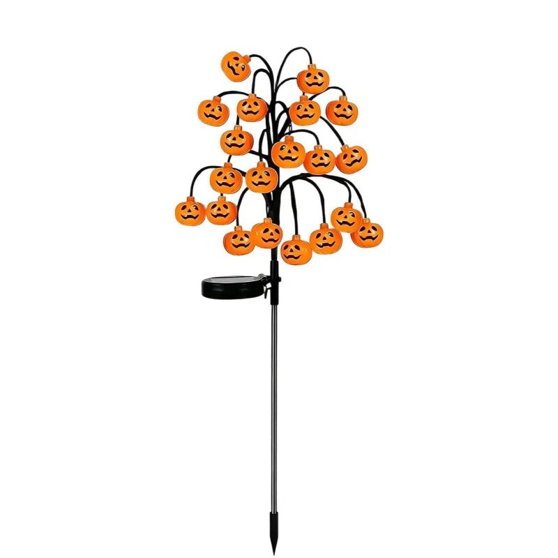 Halloween Solar Stake Lights 3 Pack: Pumpkin, Eyeball, Skeleton Glowing Garden Lights, Waterproof Ground Stake Decor for Pathway Yard Lawn, Auto On Off at Dusk - Outdoor Holiday Lighting - Image 1