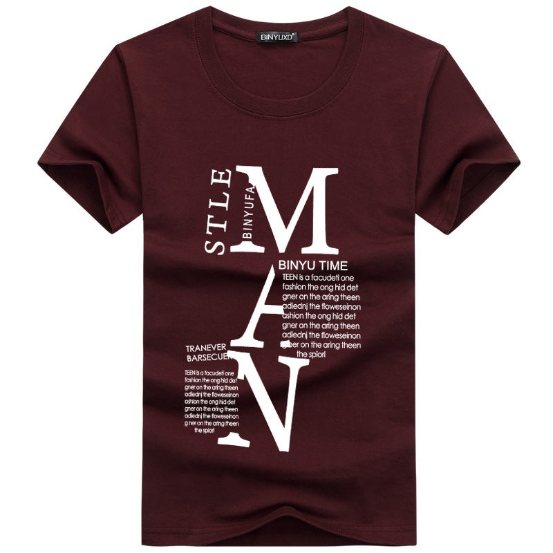 men's short sleeve cotton T-shirt round neck half sleeve top tide Korean version of men's T-shirt bottoming shirt - Image 4