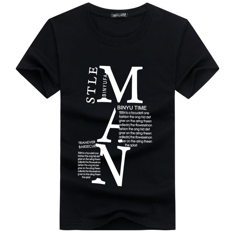 men's short sleeve cotton T-shirt round neck half sleeve top tide Korean version of men's T-shirt bottoming shirt - Image 5