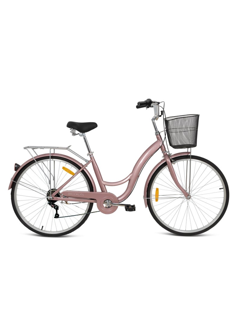 MOGOO - Mogoo Brooklyn 6 Speed Cruiser Bike 26 Inch, City-Bike with Gears, Steel Frame, Road-Bike, Comfort Cycle, Unisex Bicycle Adult - Image 1