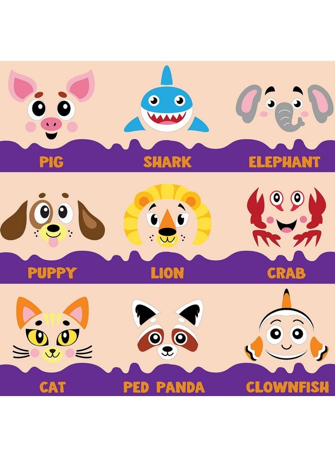 JOYIN 18 Packs Halloween Pumpkin Decorating Stickers Craft Kit, Halloween Party Supplies Arts Activities, Kids Party Favors, Jack O Lantern Foam Face Sticker in 9 Animal Designs, Classroom Games - Image 2