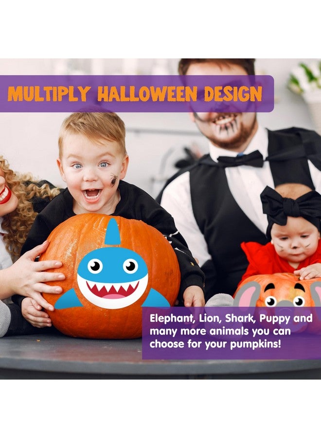 JOYIN 18 Packs Halloween Pumpkin Decorating Stickers Craft Kit, Halloween Party Supplies Arts Activities, Kids Party Favors, Jack O Lantern Foam Face Sticker in 9 Animal Designs, Classroom Games - Image 5