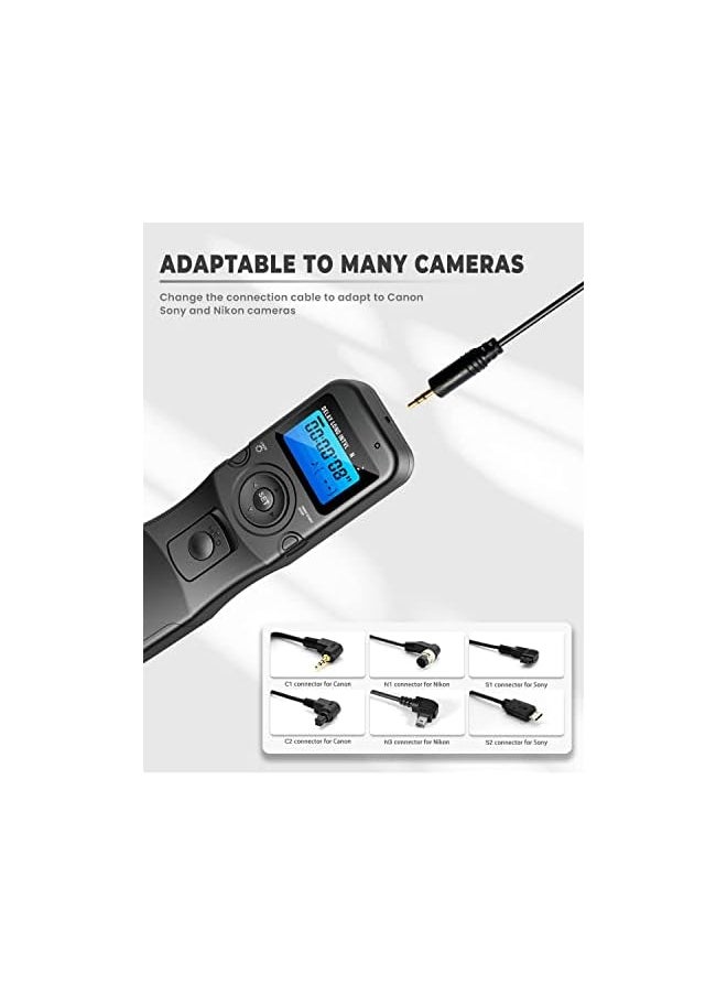 Zaboon - Timer Remote Shutter Release Trigger Intervalometer for Canon EOS Rebel T6 T7 80D 70D 60D 60Da 77D T7i T6i T6s SL2 SL1 T5 T3 T5i T4i T3i T2i EOS R M6 M5 Cameras - Image 1