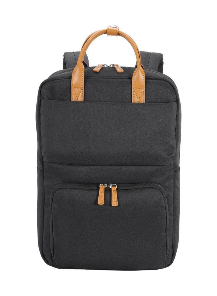 Santhome Laptop bag for men and women up to 15.6 inch laptop Stylish new backpack for laptop daily use office travel, made from waterproof GRS-certiﬁed recycled polyester with faux leather - Image 2