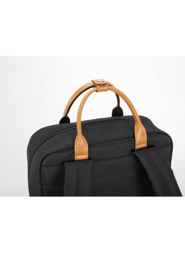 Santhome Laptop bag for men and women up to 15.6 inch laptop Stylish new backpack for laptop daily use office travel, made from waterproof GRS-certiﬁed recycled polyester with faux leather - Image 3