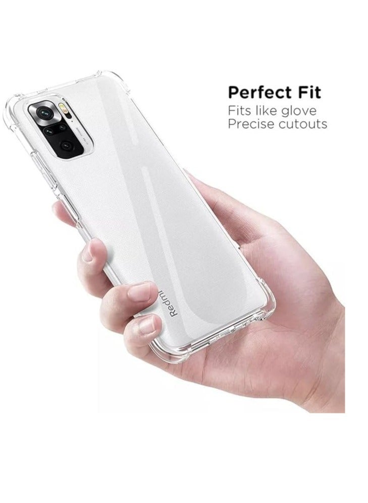ten.tech For Xiaomi Redmi Note 10s / Redmi Note 10 4g Silicone Case Transparent TPU  Anti-shock Protector Camera Shockproof Corners - Clear - Image 4