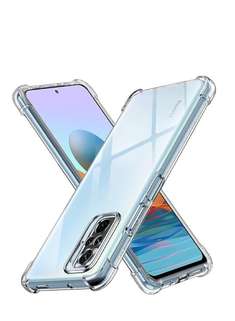 ten.tech For Xiaomi Redmi Note 10s / Redmi Note 10 4g Silicone Case Transparent TPU  Anti-shock Protector Camera Shockproof Corners - Clear - Image 1
