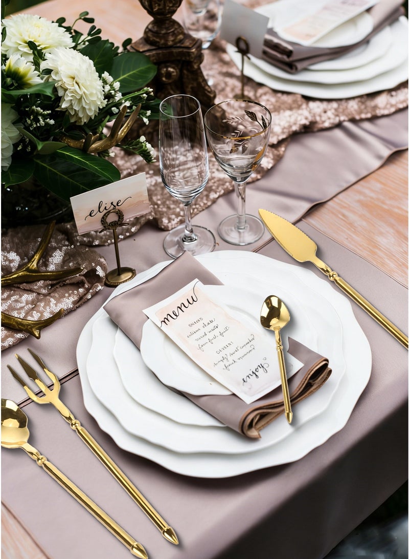 Sunbath 4 Pieces Stainless Steel Cutlery Set, Gold Silverware Set, Flatware Set, Kitchen Utensils Set,  Includes Knife Fork and Spoon, Mirror Polished, Dishwasher Safe for Home, Restaurant, Wedding, Party - Image 4