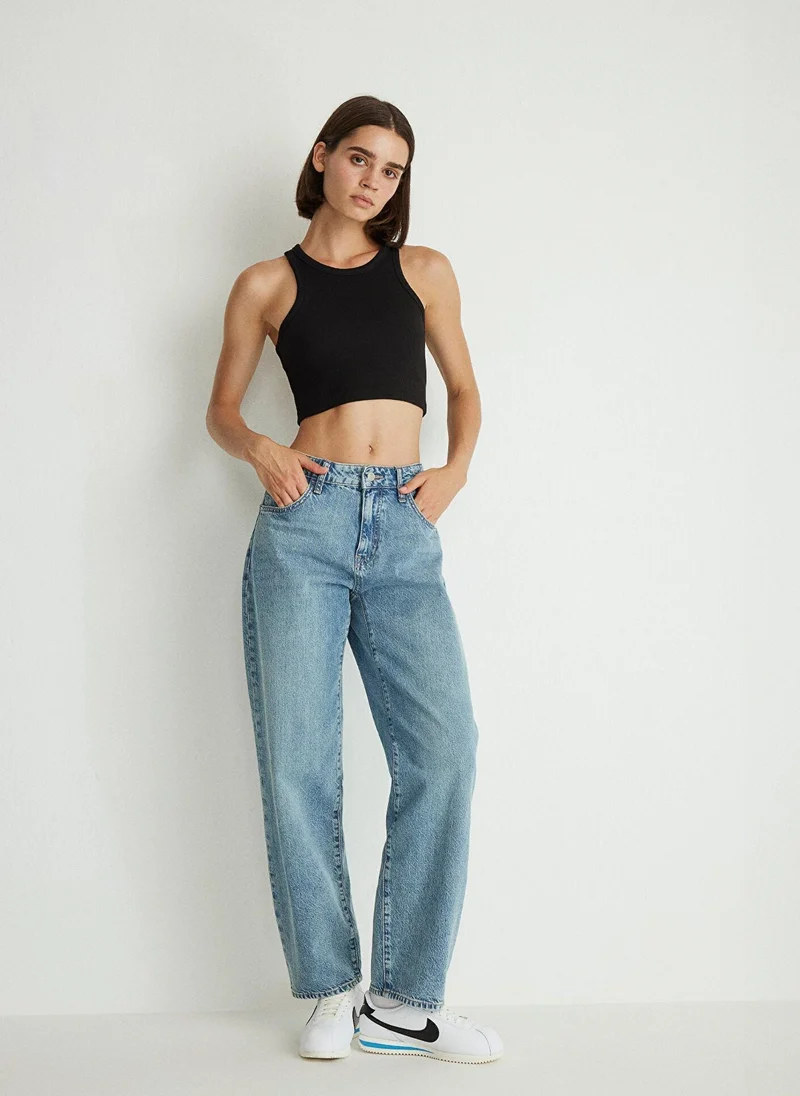 مافي Leila Mid Blue Denim Jean Pants