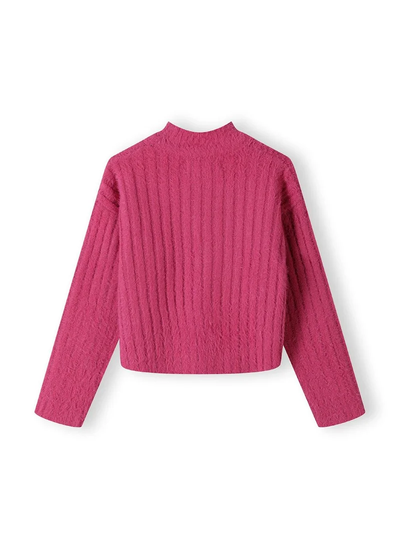 MINOTI Kids Girls Cozy High Neck Fluffy Sweater