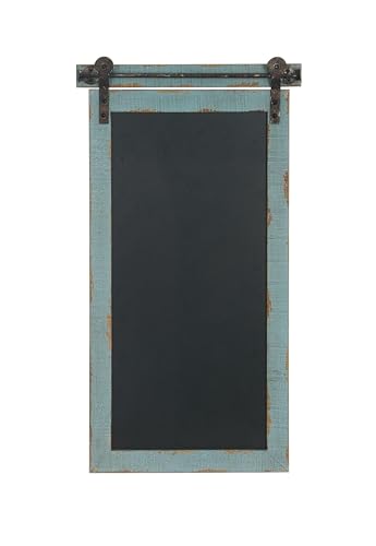 Deco 79 Deco 79 Wood Sign Home Wall Decor Wall Sculpture with Chalkboard Wall Art 16 x 2 x 29 Blue 