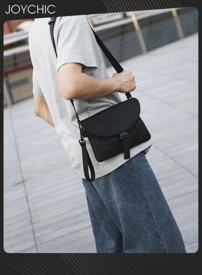 Joychic حقيبة كتف للرجال متعددة الاستخدامات من ستريت تريند، حقيبة صغيرة للأولاد على الطراز الياباني، متعددة الأغراض، حقيبة كروس مضادة للماء، حقيبة صدر للمشي لمسافات طويلة في الهواء الطلق والرياضة والسفر باللون الأسود - Image 3