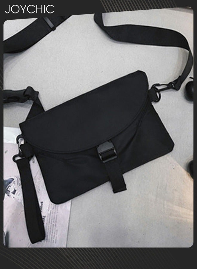 Joychic حقيبة كتف للرجال متعددة الاستخدامات من ستريت تريند، حقيبة صغيرة للأولاد على الطراز الياباني، متعددة الأغراض، حقيبة كروس مضادة للماء، حقيبة صدر للمشي لمسافات طويلة في الهواء الطلق والرياضة والسفر باللون الأسود - Image 4