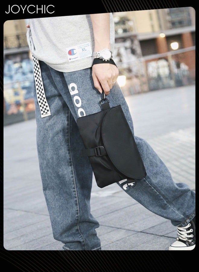 Joychic حقيبة كتف للرجال متعددة الاستخدامات من ستريت تريند، حقيبة صغيرة للأولاد على الطراز الياباني، متعددة الأغراض، حقيبة كروس مضادة للماء، حقيبة صدر للمشي لمسافات طويلة في الهواء الطلق والرياضة والسفر باللون الأسود - Image 2