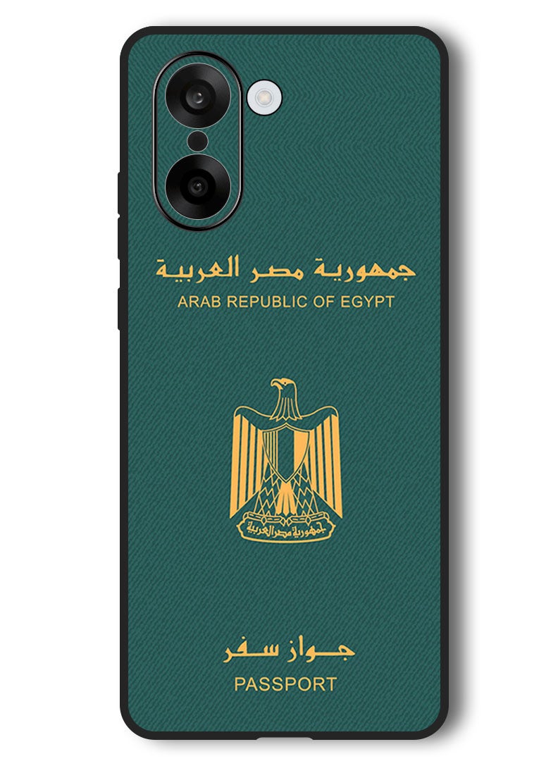 Theodor Case Compatible with OnePlus Nord CE 5 6.77 Inch Protection Shockproof Bumper Cover Egypt Passport - Image 1