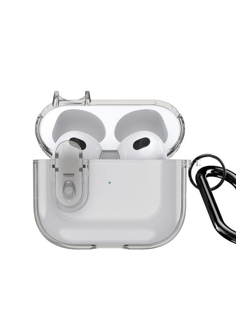 Case Cover For AirPods 3 DUX DUCIS PECL Series Split Transparent Earphone Case with Hook Grey