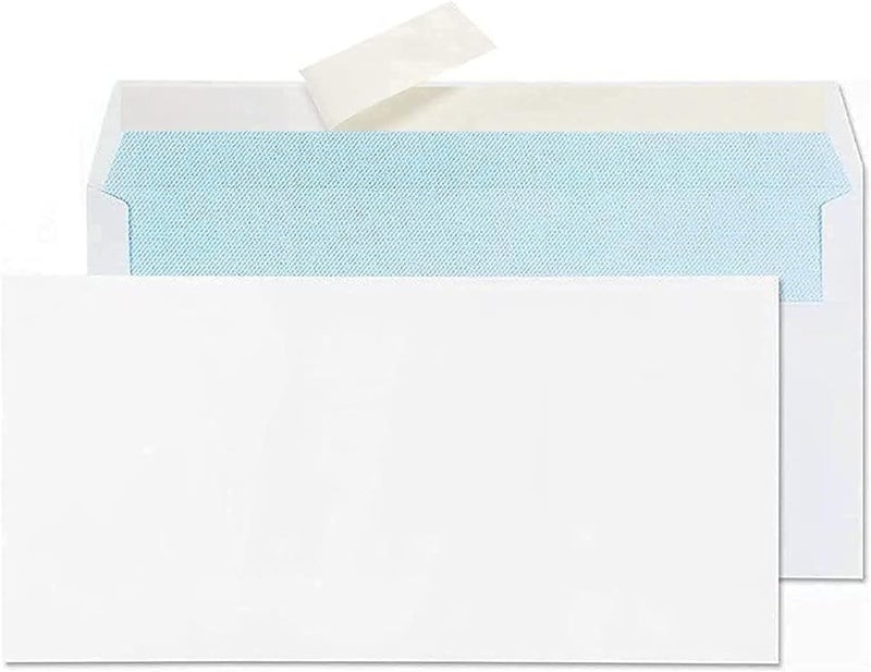 مارك مظاريف بيضاء، 4 × 9 بوصات، مغلفة قابلة للتقشير والإغلاق، للاستخدام المنزلي والمكتبي والتجارة الإلكترونية، 80 جرامًا للمتر المربع، عبوة من 50 مظروفًا - Image 1