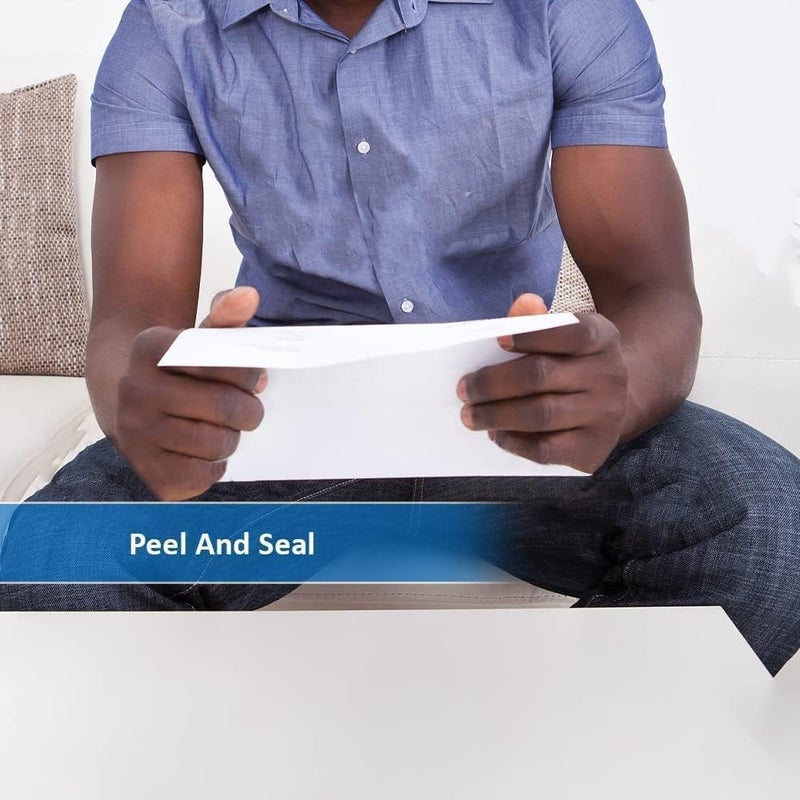 مارك مظاريف بيضاء، 4 × 9 بوصات، مغلفة قابلة للتقشير والإغلاق، للاستخدام المنزلي والمكتبي والتجارة الإلكترونية، 80 جرامًا للمتر المربع، عبوة من 50 مظروفًا - Image 2