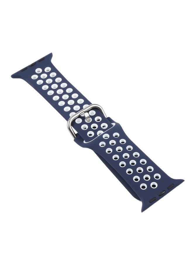 erorex Silicone Watch Band + Protective Case With Screen Protector Set For Apple Watch Series 6 & Se & 5 & 4 40Mm(Blue White) - Image 4