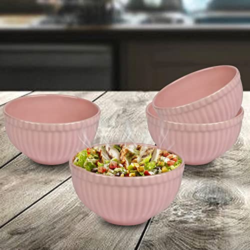 URBAN CHEF Ceramic Bowl | 500 ml | Kitchen Accessories Items for Home, Serving Bowl,Bowl Set for Gift, Microwave Safe Bowl Set, Ice Cream Bowl, Prism Ceramic Handcrafted (Set of 4 - Colour May Vary) - Image 1