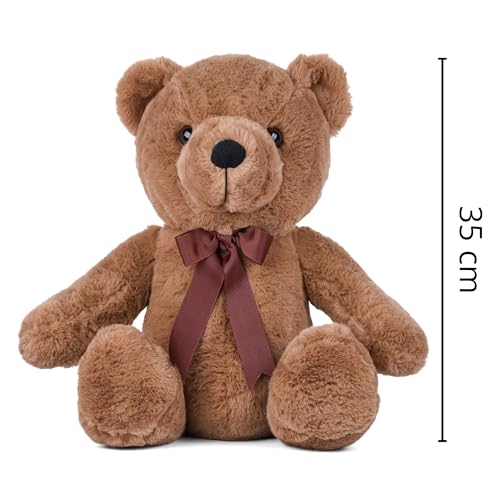 Mirada Sitting Teddy Bear Soft Plush Toy | Brown Stuffed Animal for Kids & Toddlers | Soft Toys for Kids, Teddy Bears, Soft Teddy Bear, Stuffed Animals, Cuddle Toy, Cute Soft Toys, Baby Gift | 35cm - Image 4