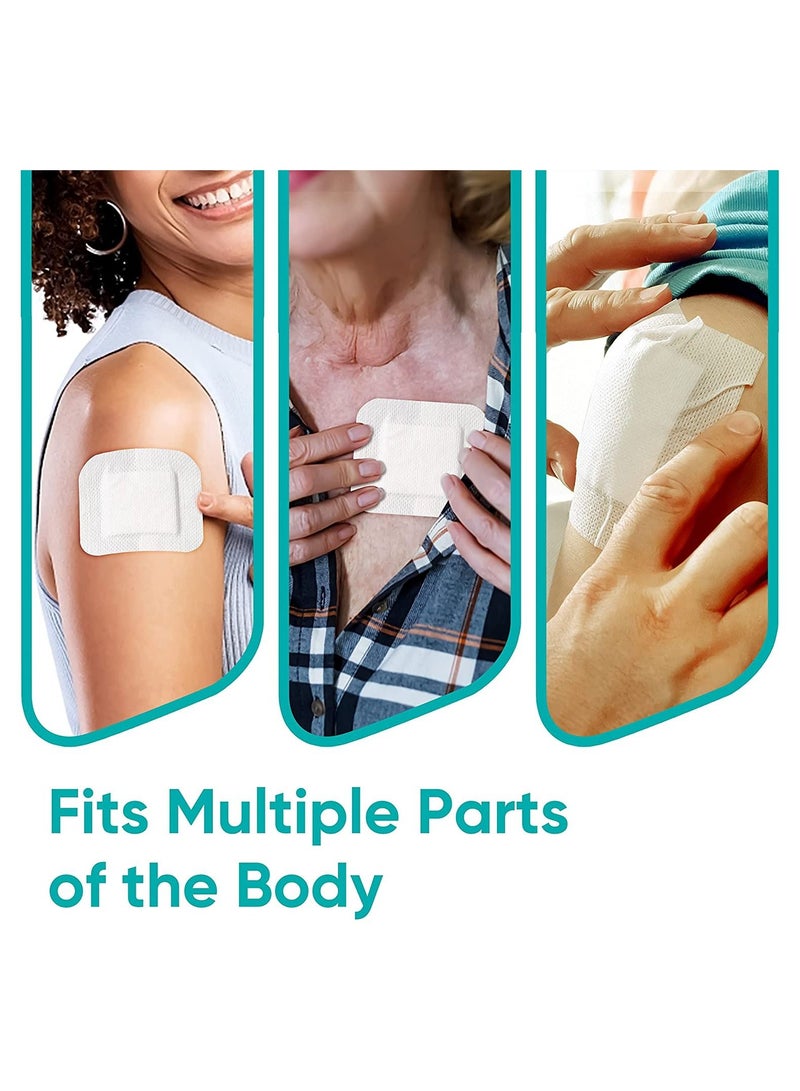 20 Packs Bordered Gauze-Island Dressing Wound Bandage Sterile Adhesive Gauze Pads Patches Post Shower Breathable Borders Individually Packed Pouches Tapes - Image 4