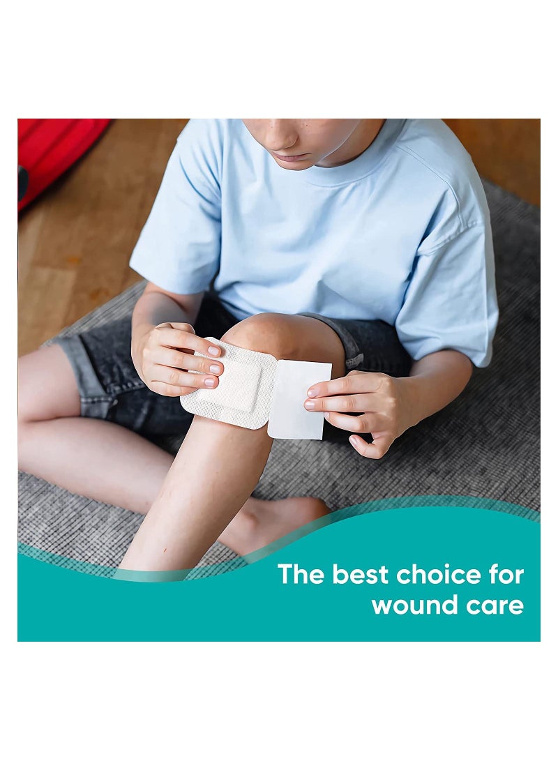 20 Packs Bordered Gauze-Island Dressing Wound Bandage Sterile Adhesive Gauze Pads Patches Post Shower Breathable Borders Individually Packed Pouches Tapes - Image 5