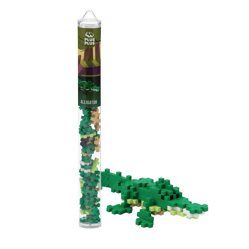 Plus-Plus Plus Plus 3D Animal Figure Building Block Set 70 Mini Interlocking Puzzle Pieces Fun Stem Toys for Kids Alligator Maker Tube - Image 3