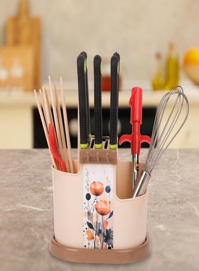 Clazkit Plastic Multipurpose Cutlery Holder Shelf, 11D x 14W x 20.5H - Color May VAry, 11X14X20.5 Cm, Multicolor - Image 2