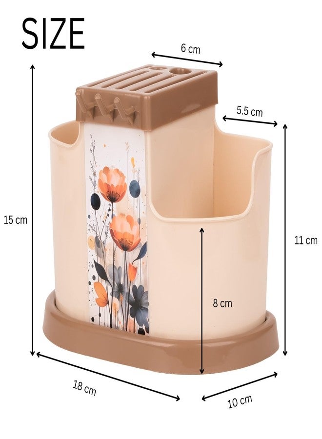 Clazkit Plastic Multipurpose Cutlery Holder Shelf, 11D x 14W x 20.5H - Color May VAry, 11X14X20.5 Cm, Multicolor - Image 3