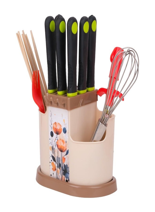 Clazkit Plastic Multipurpose Cutlery Holder Shelf, 11D x 14W x 20.5H - Color May VAry, 11X14X20.5 Cm, Multicolor - Image 1