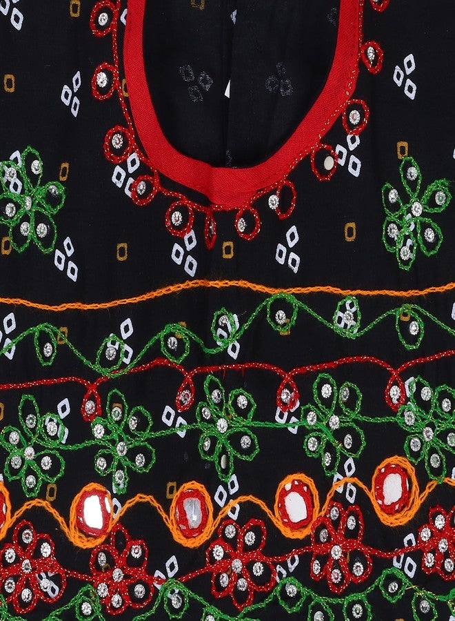 ANNA'S Girl's Cotton Readymade Lehenga Choli (KUM-BK8_Black_5 Years-6 Years) - Image 3