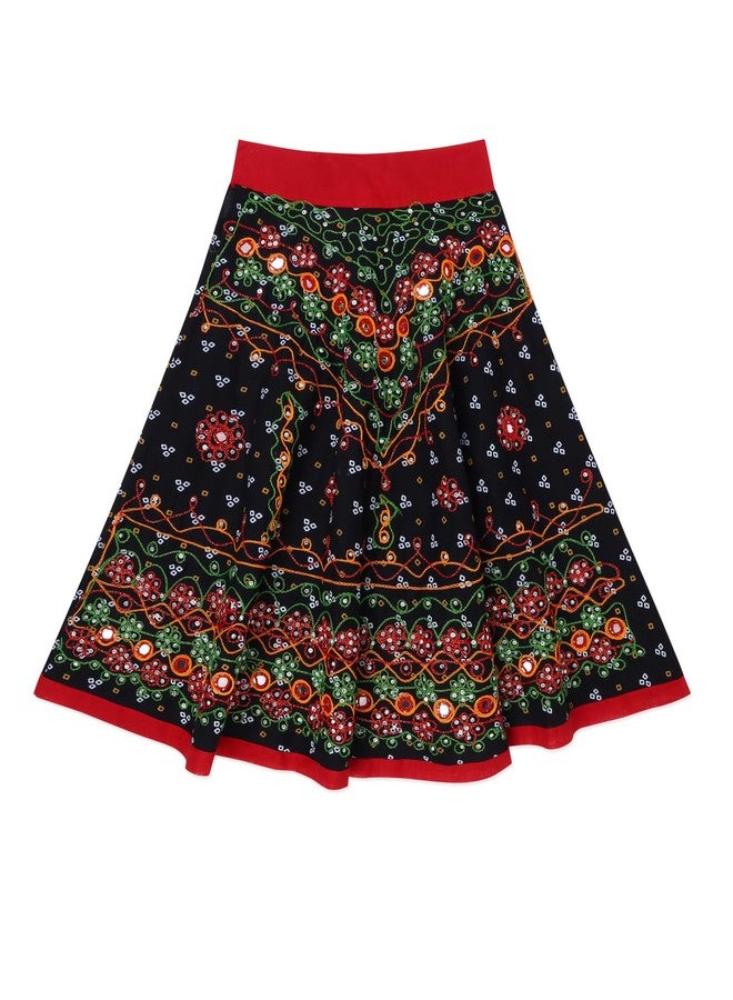 ANNA'S Girl's Cotton Readymade Lehenga Choli (KUM-BK8_Black_5 Years-6 Years) - Image 4
