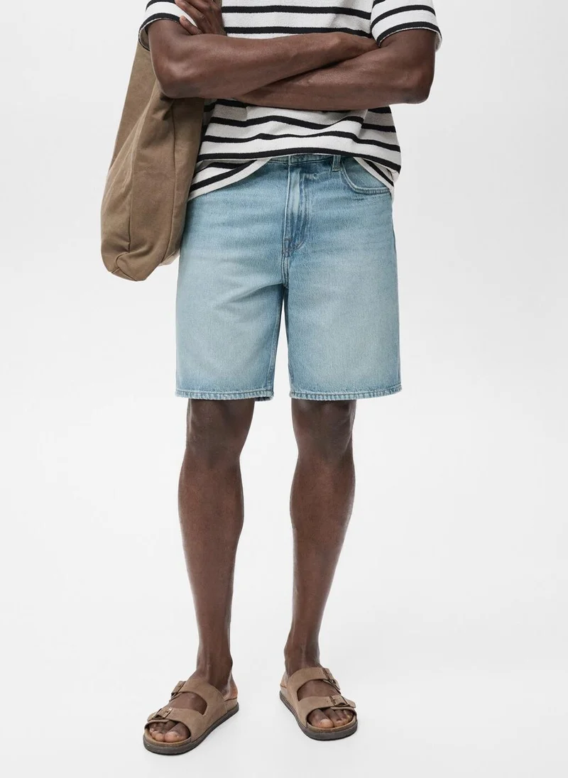Mango Man Regular-fit denim shorts