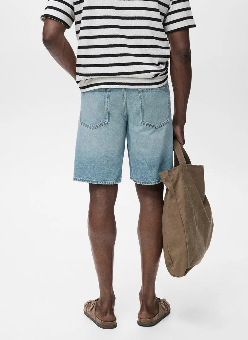 Mango Man Regular-fit denim shorts