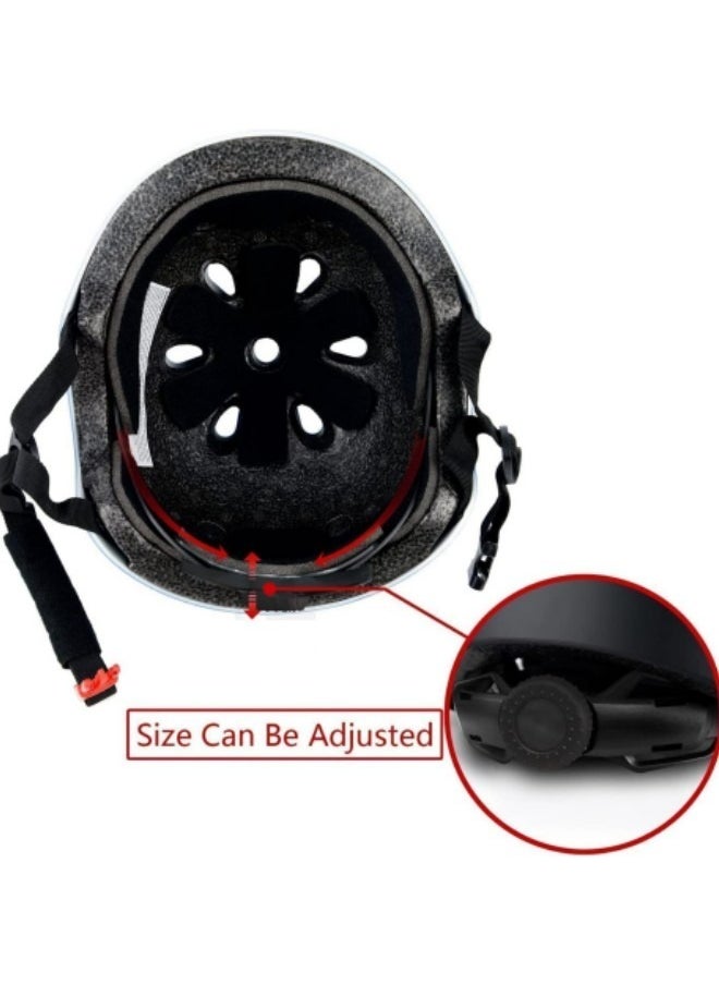 GGEROU - Roller Skating Protective Gear Children's Helmet Set of Riding Elbow Wristband Skateboard Skates Balance Bike Helmet Knee Pads Black - Image 1