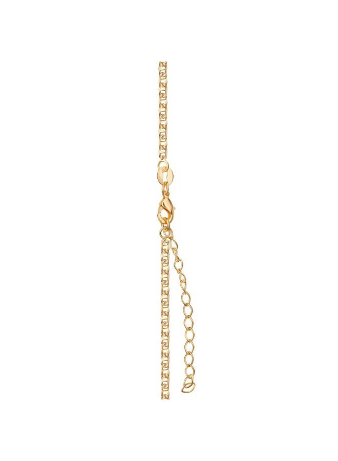 Barzel 18K Gold Plated Initial Necklace with Diamond Cut Initial,18" Chain with 2" Extension, Waterproof, High Polish Finish, Made in Brazil (L) - Image 4