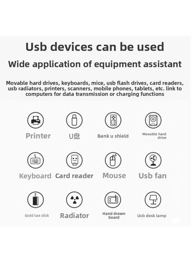 USB Extender Computer Multi-Port Set Splitter Typec Laptop Car Ubs Adapter Usp Wireless-Number Of Interfaces:Silver*180 ° Rotation [3-port 3.0 High-speed Transmission]-0.01m  - Image 5