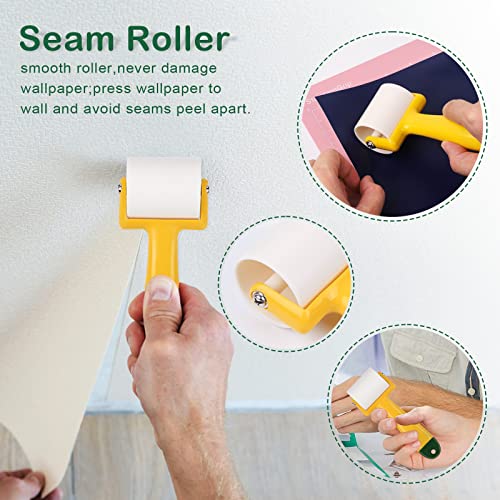 WRAPXPERT Wallpaper Smoothing Tools,Wallpaper Tool Kit with Squeegee Smoother,Seam Roller,Wallpaper Brush for Peel and Stick Hanging,Contact Paper,Vinyl Application,Wall Tile - Image 4