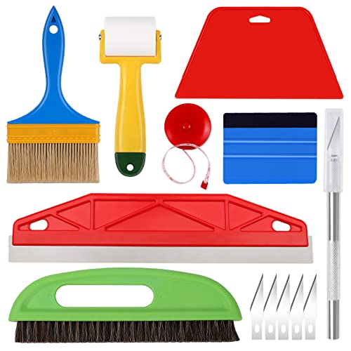 WRAPXPERT Wallpaper Smoothing Tools,Wallpaper Tool Kit with Squeegee Smoother,Seam Roller,Wallpaper Brush for Peel and Stick Hanging,Contact Paper,Vinyl Application,Wall Tile - Image 1