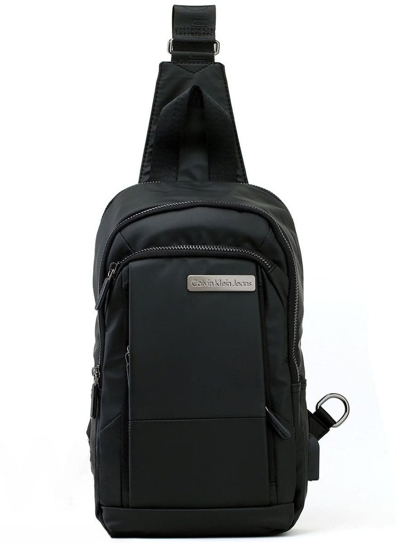 Generic - "Versatile and Stylish Black Shoulder Sling Bag: Ideal for Everyday Use with a Contemporary Design, Adjustable Strap for Comfort, Spacious Interior with Multiple Pockets, Durable Material for Long-Term Use, and Sleek Aesthetic Perfect for Any Occasion" - Image 1