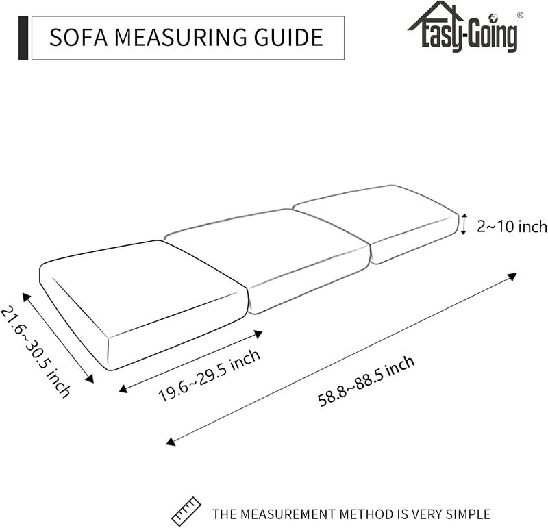 Easy-Going Stretch Individual Chair Couch Cushion Cover Sofa Cushion Furniture Protector Sofa slipcover Soft Flexibility with Elastic Bottom (3-Piece Sofa Cushion Cover, Light Gray) - Image 3