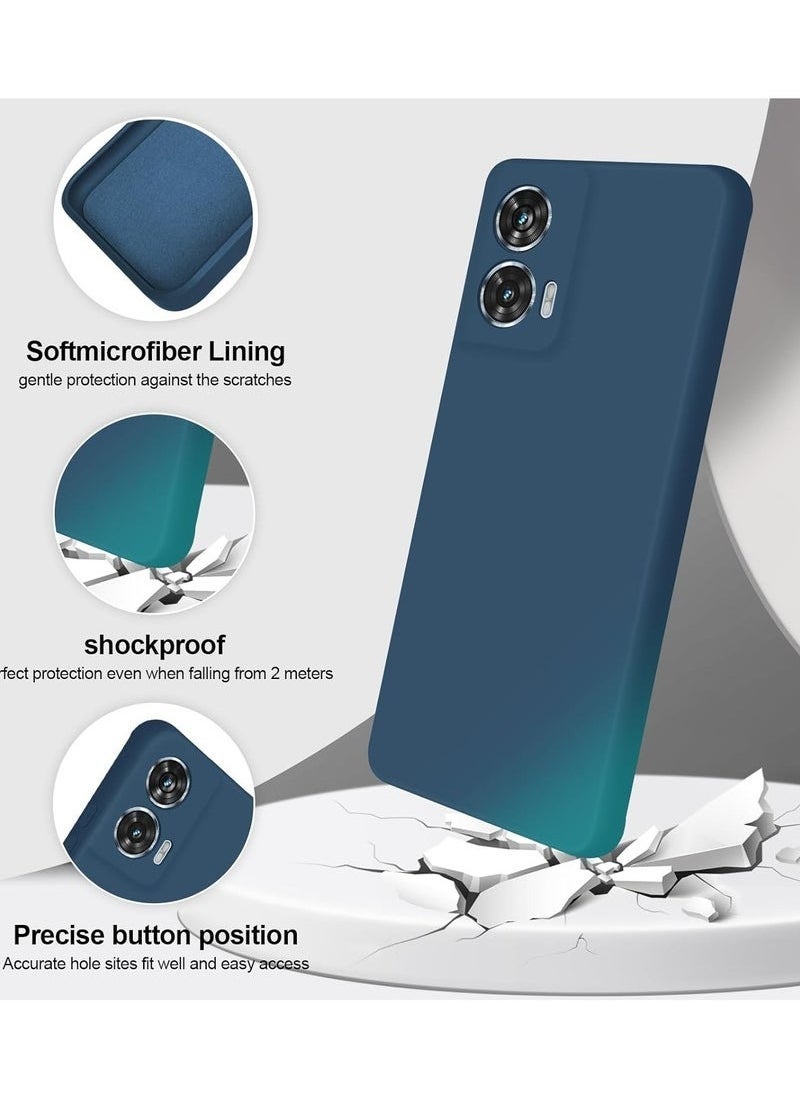 Gravity Motorola Edge 50 Fusion Silicone Case, Silky Full Body Shockproof Protective Cover, 360° Camera Protection, Microfiber Lining, Blue Case for Motorola Edge 50 Fusion - Image 2