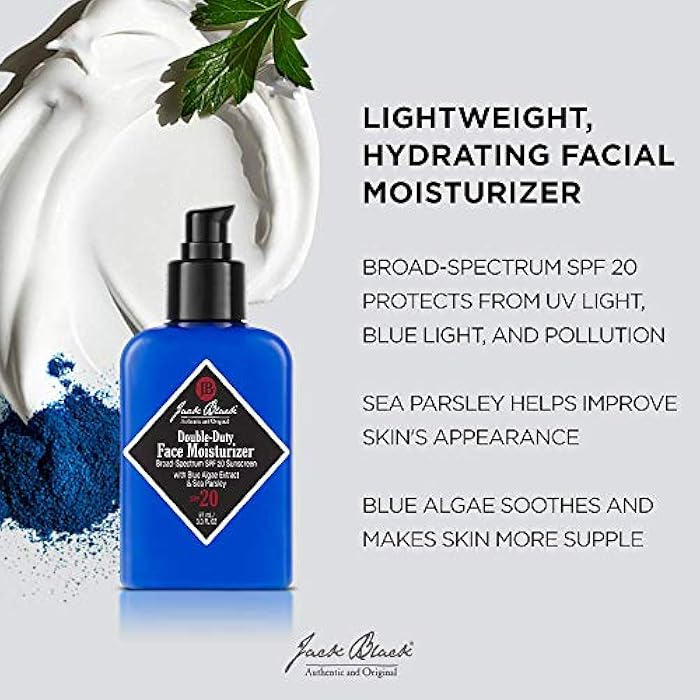 Jack Black Double Duty Face Moisturizer with SPF 20, Facial Moisturizer Face Cream for Men, Mens Facial Lotion with SPF, Gifts for Men - Image 2