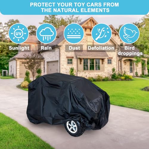 tonhui Kids Ride-On Toy Car Cover, Outdoor Wrapper Resistant Protection for Electric Battery Powered Children Wheels Toy Vehicles - Universal Fit, Water Resistant - Image 3