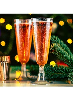 Garlo Multi-Use Plastic Champagne Flutes, Clear Plastic Toasting Glasses for Mimosa, Cocktails,  Wedding BBQ Anniversary Birthday Garden Parties - 150ml - Reusable  - Image 4